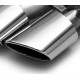 Exhaust Tip Single Piece; Slant Cut, Polished, Round Oval 120 x 77mm right side